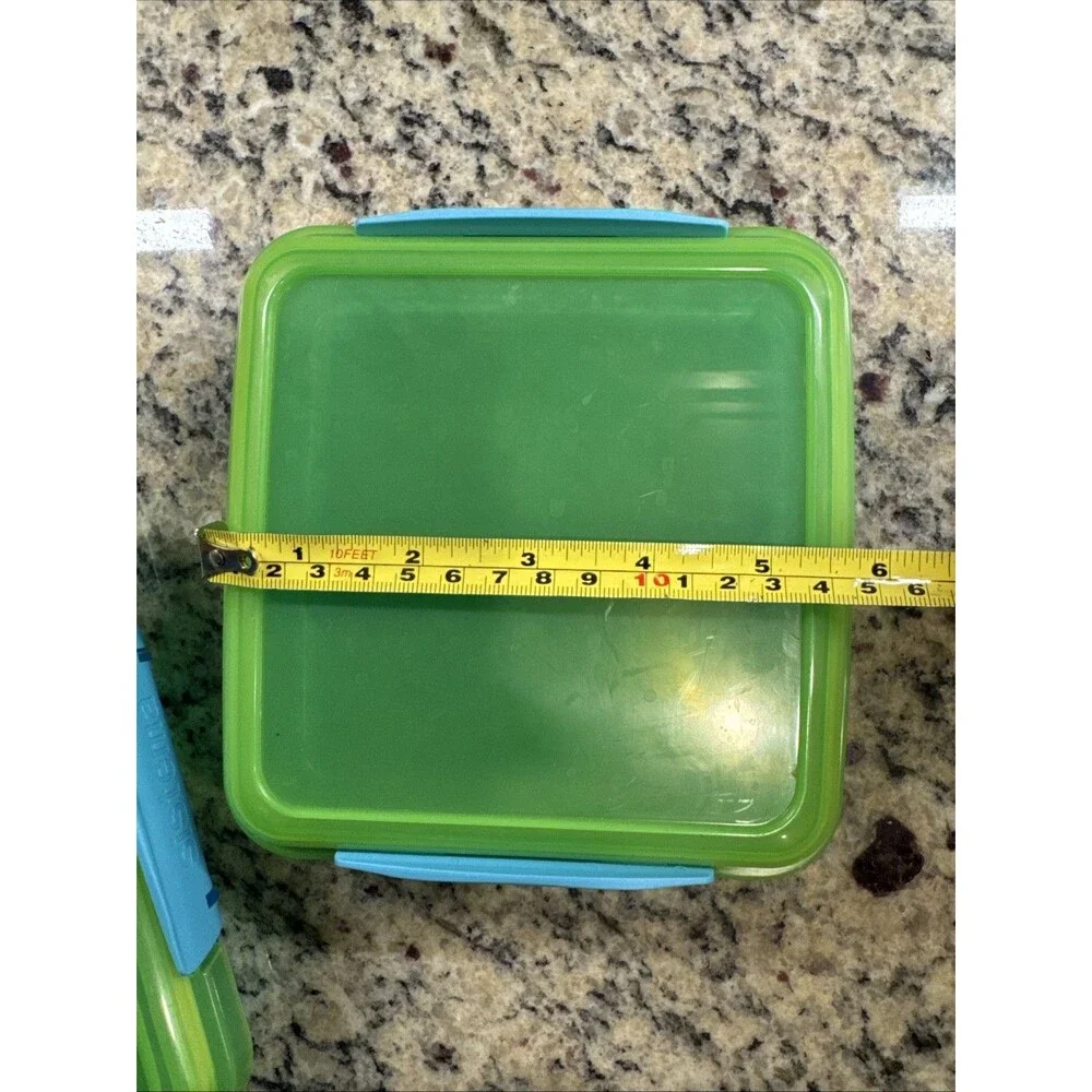 Sistema Containers 11.8 Oz Split box & Sandwich Box 450ml, Blue & Green, Set- 2